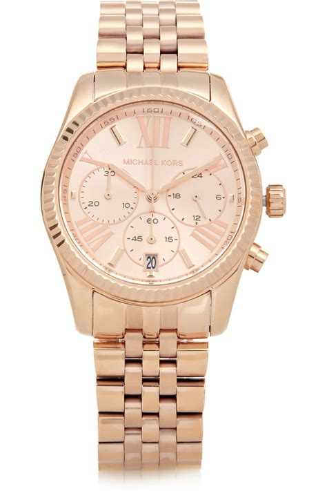 michael kors lexington rose gold tone chronograph watch|Lexington Gold.